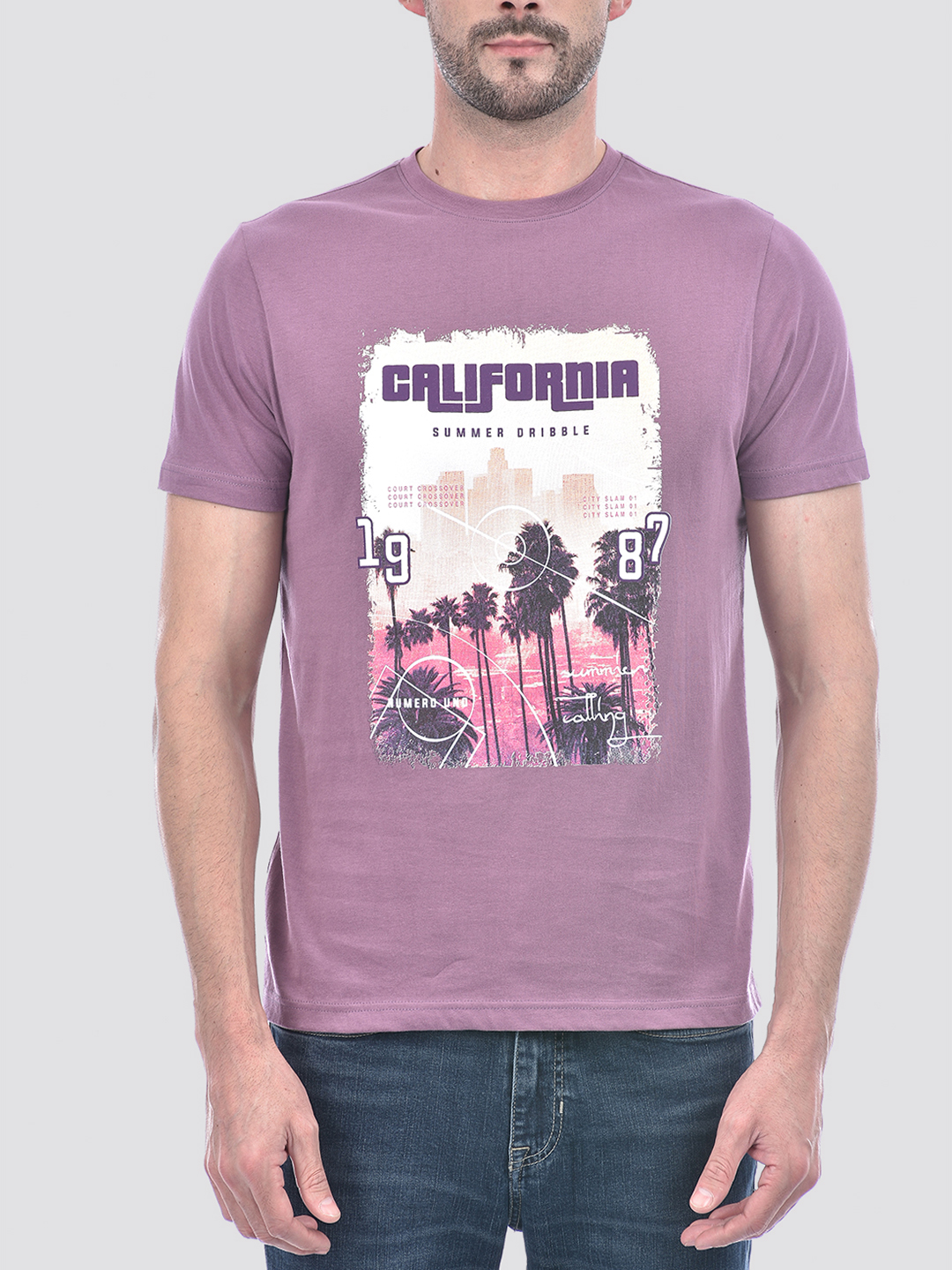 Numero Uno Men Graphic Print Purple T-Shirt